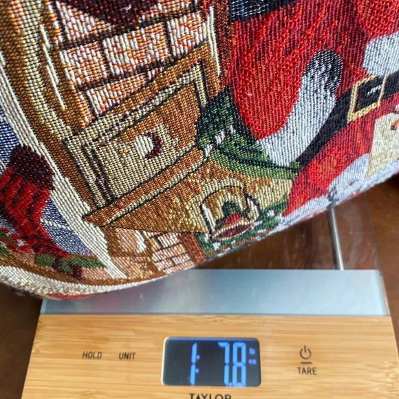 Vintage Santa Claus Christmas Tapestry Pillow 18x18 Inch Feather Fill Festive - Picture 12 of 16